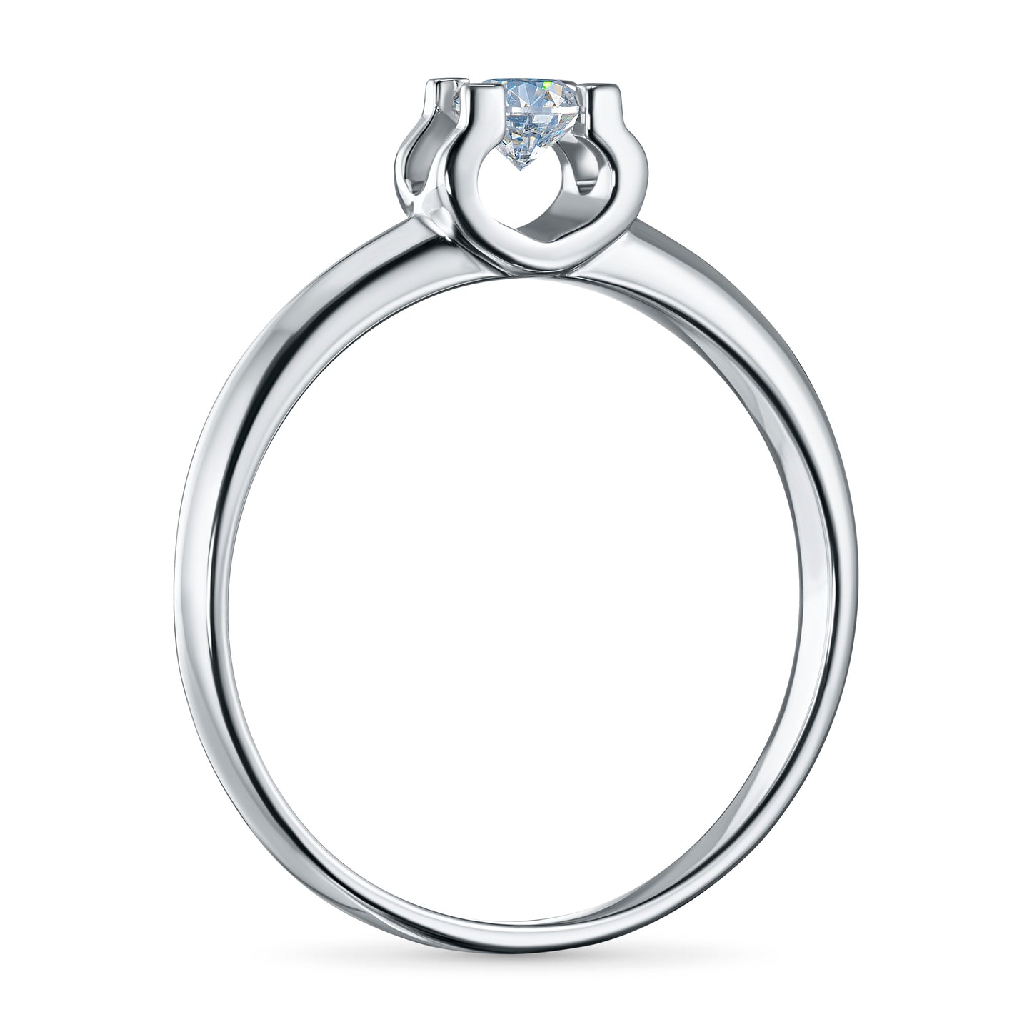 14K White Gold Ring with Lab-Created Diamonds