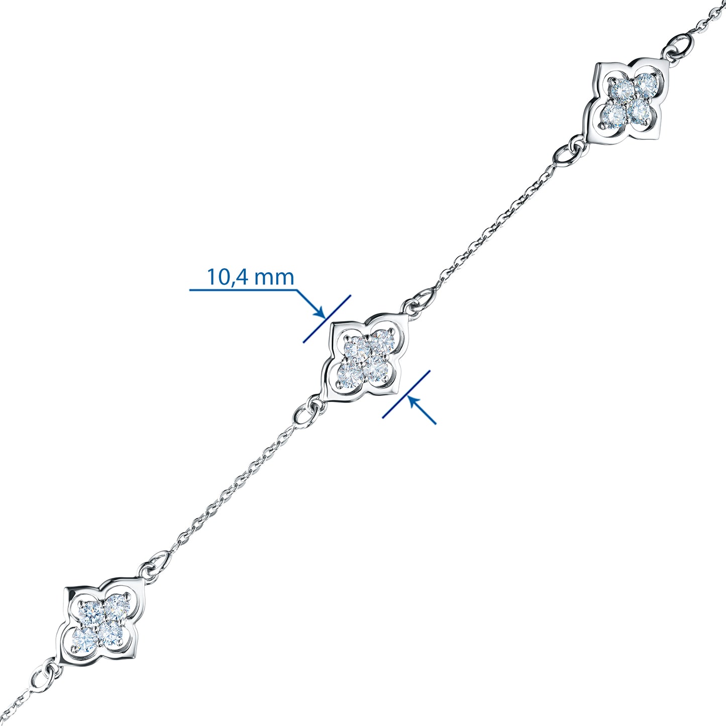 14K White Gold Bracelet with Lab-Created Diamonds