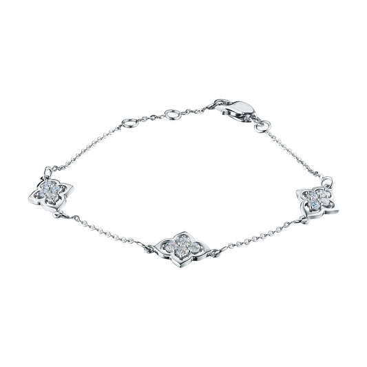 14K White Gold Bracelet with Lab-Created Diamonds
