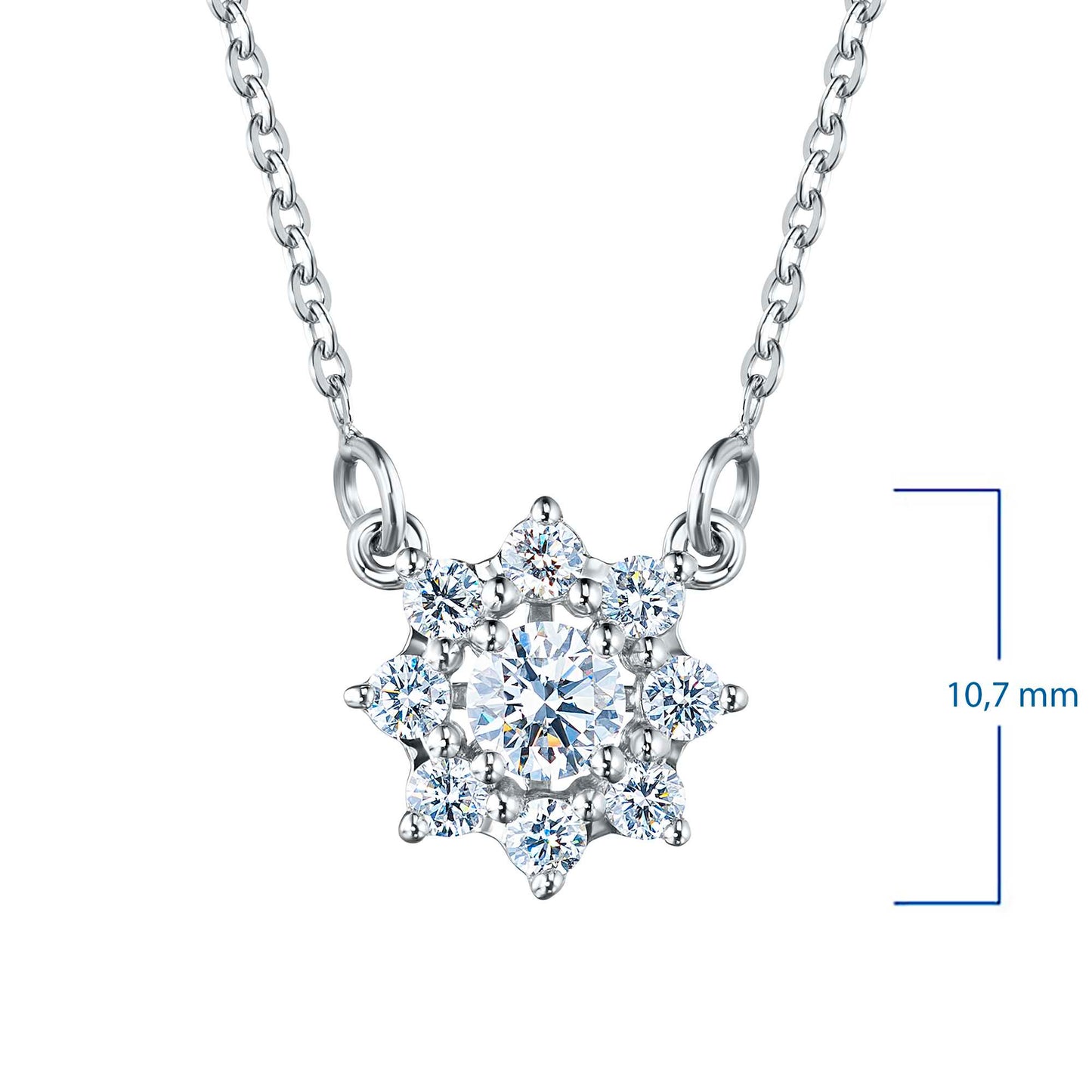 14K White Gold Necklace with Lab-Created Diamonds