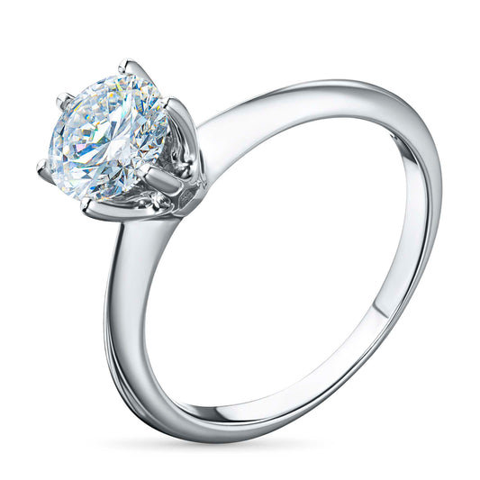 14K White Gold Ring with Lab-Created Diamonds