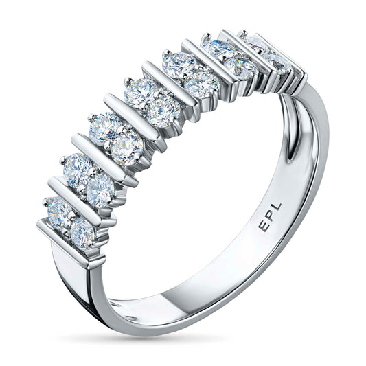 14K White Gold Ring with Lab-Created Diamonds