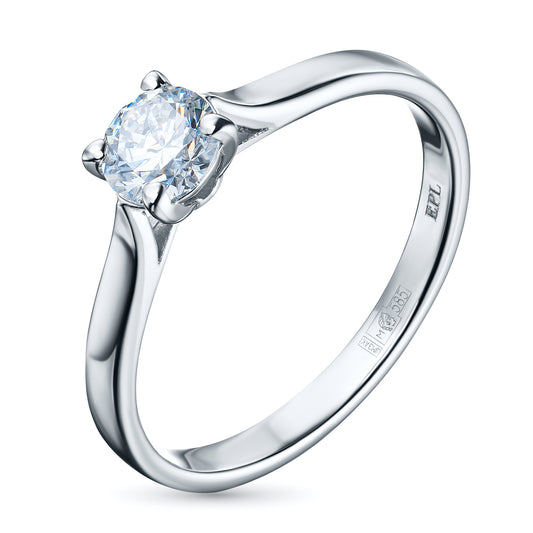 14K White Gold Ring with Lab-Created Diamonds