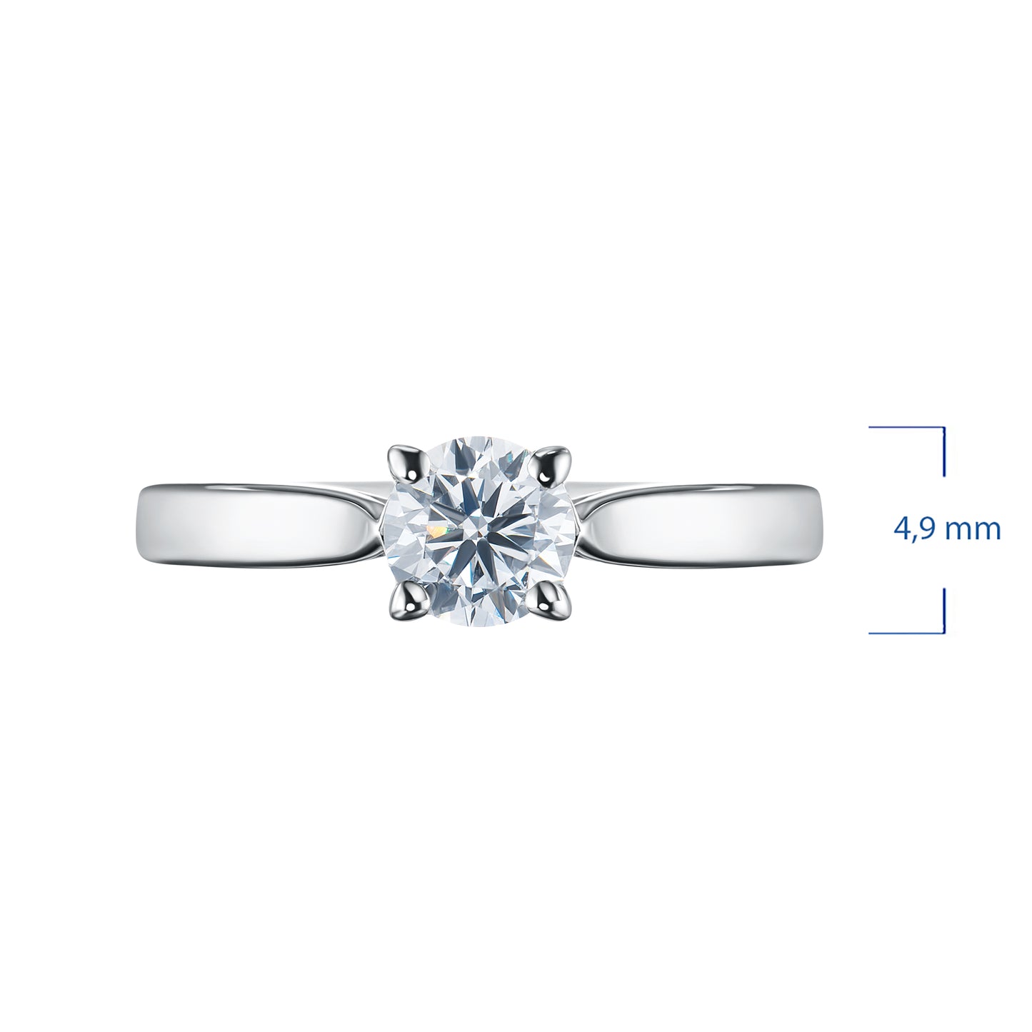 14K White Gold Ring with Lab-Created Diamonds
