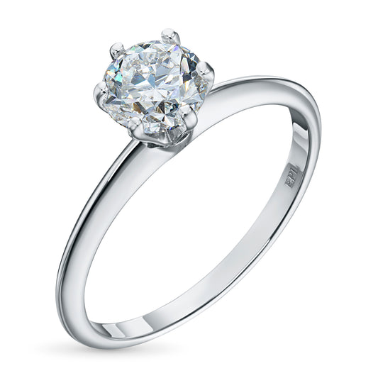 14K White Gold Ring with Lab-Created Diamonds