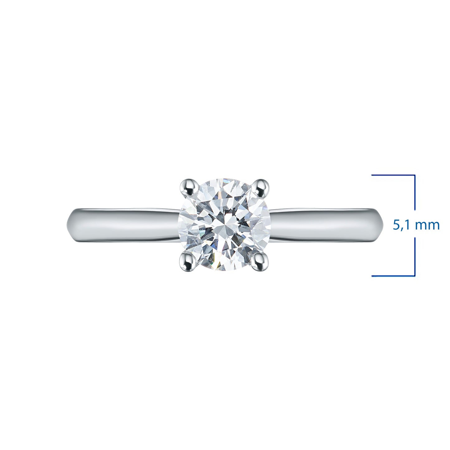 14K White Gold Ring with Lab-Created Diamonds