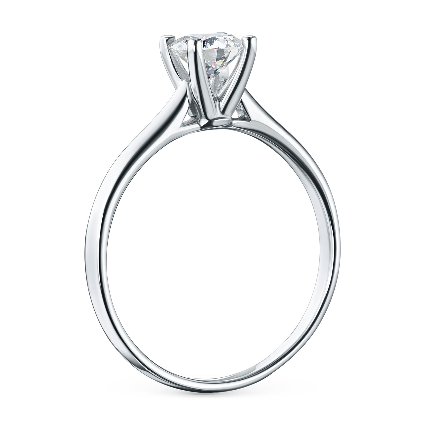 14K White Gold Ring with Lab-Created Diamonds