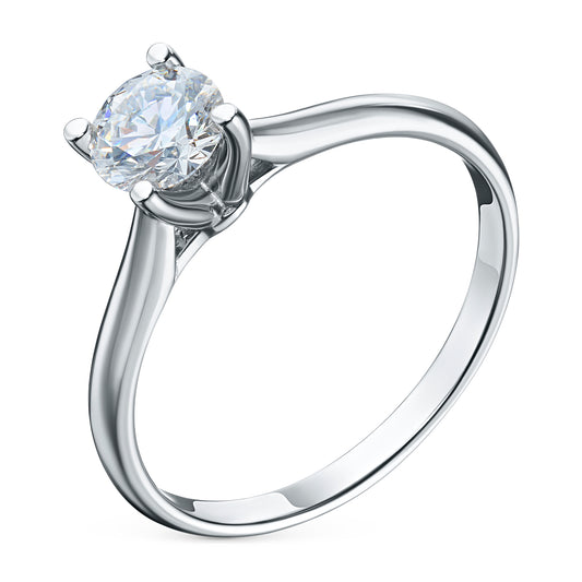 14K White Gold Ring with Lab-Created Diamonds