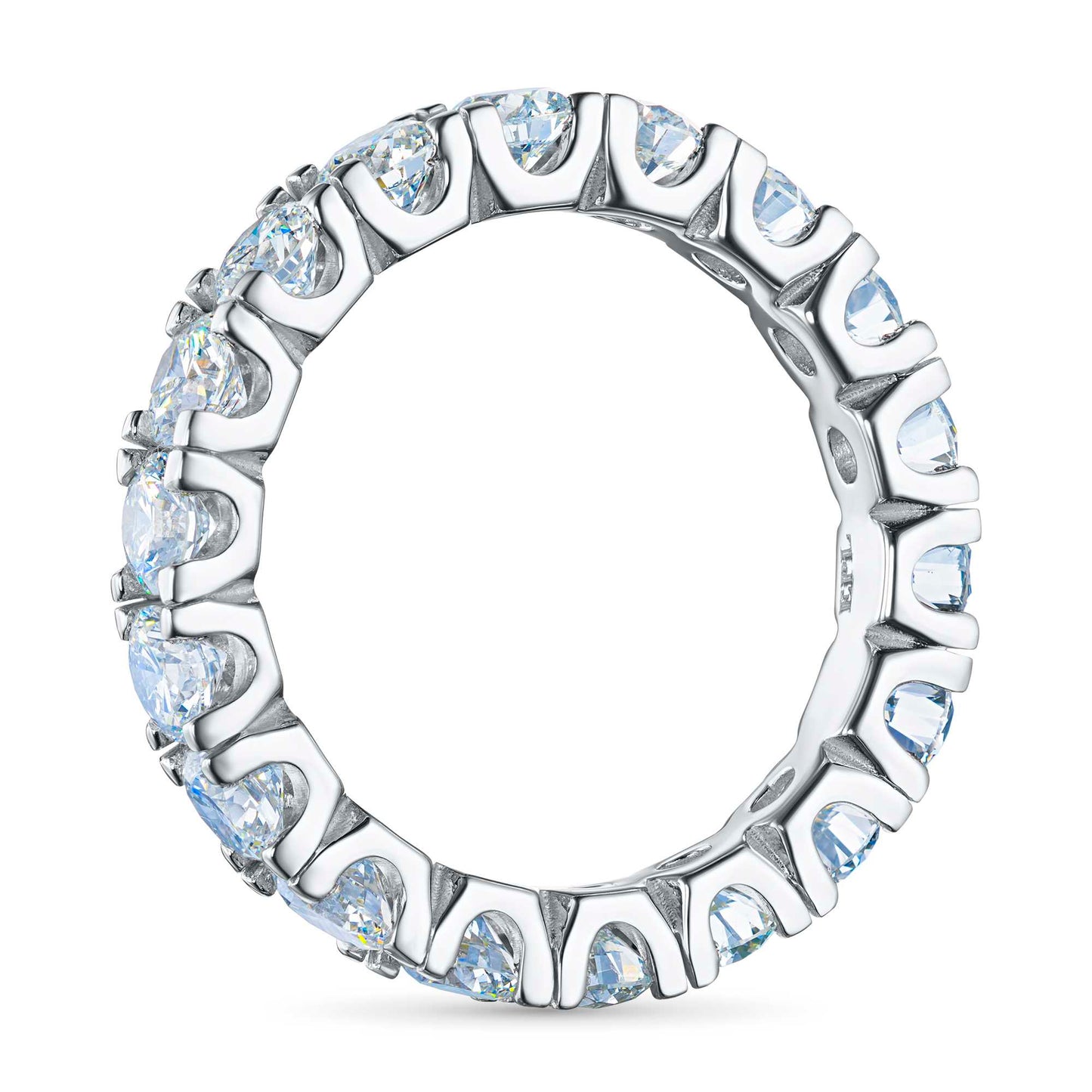 14K White Gold Ring with Lab-Created Diamonds