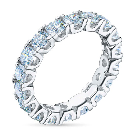 14K White Gold Ring with Lab-Created Diamonds