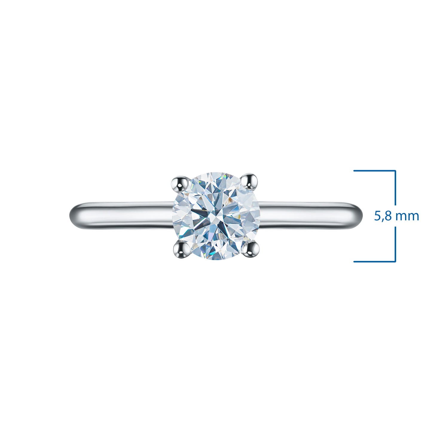 14K White Gold Ring with Lab-Created Diamonds