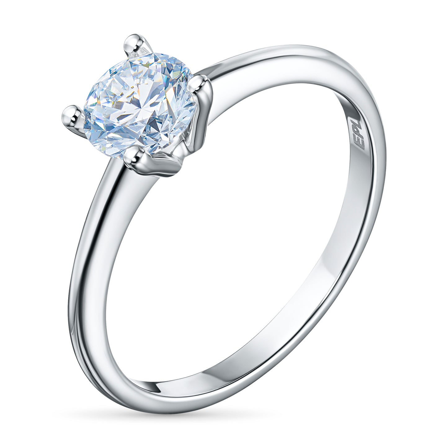 14K White Gold Ring with Lab-Created Diamonds