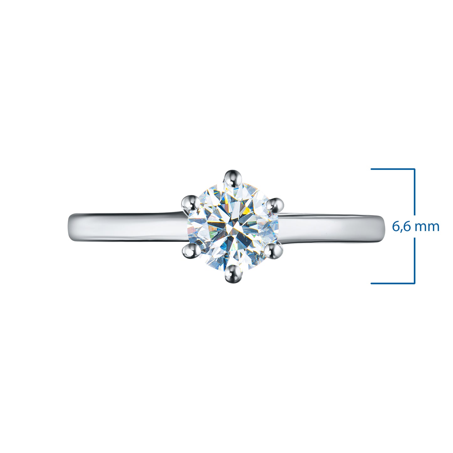 14K White Gold Ring with Lab-Created Diamonds