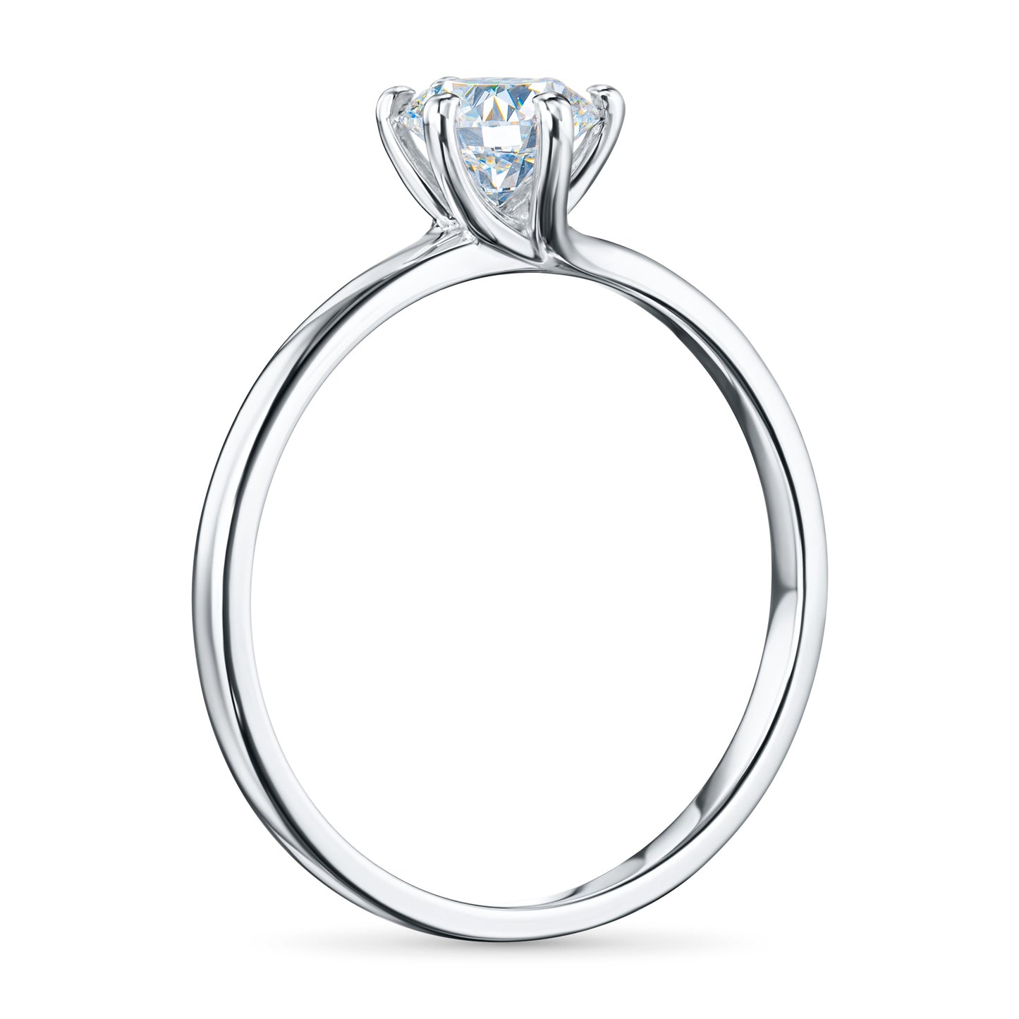 14K White Gold Ring with Lab-Created Diamonds