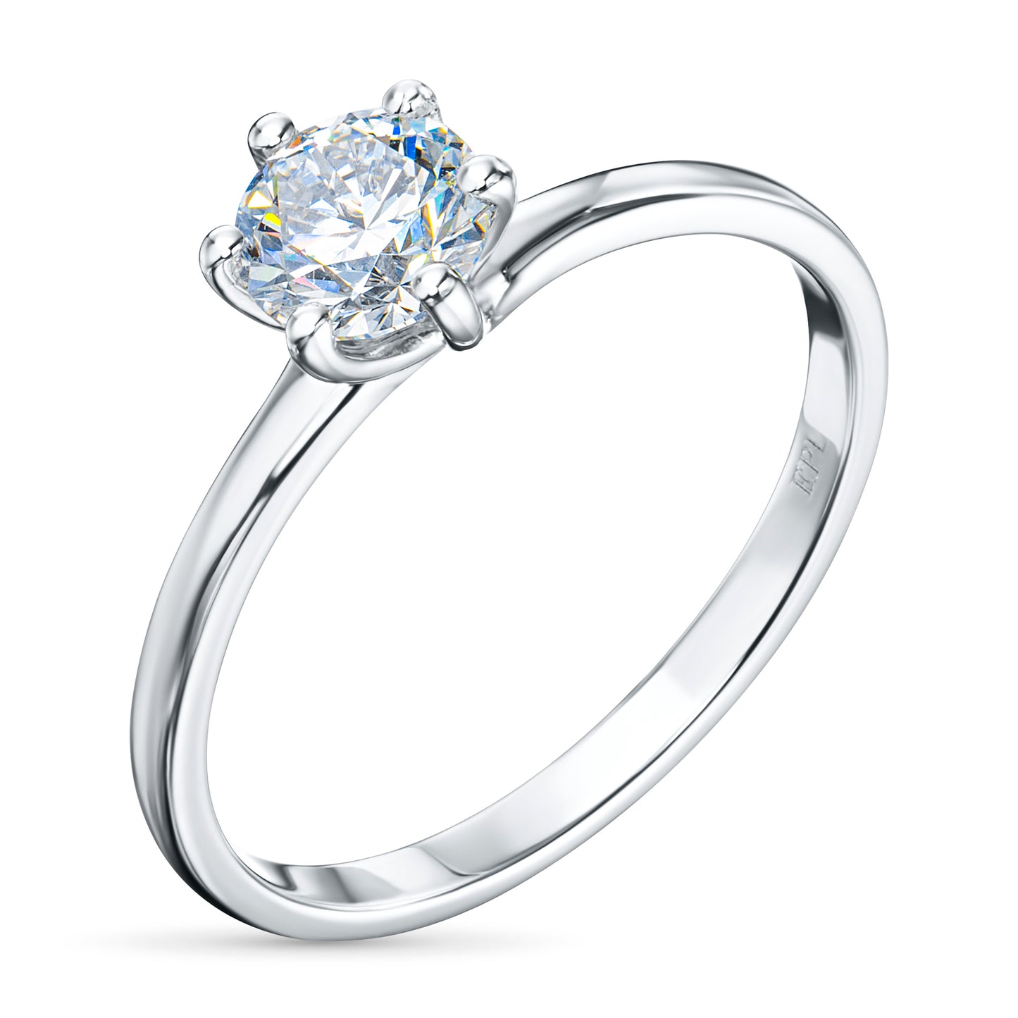 14K White Gold Ring with Lab-Created Diamonds