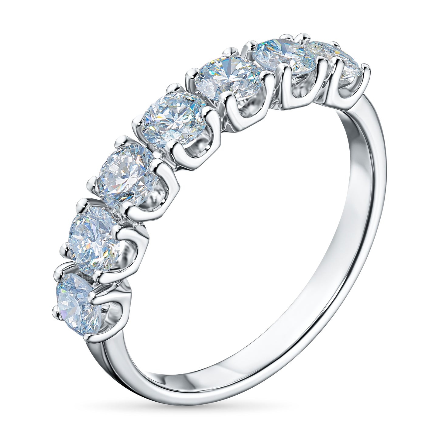 14K White Gold Ring with Lab-Created Diamonds