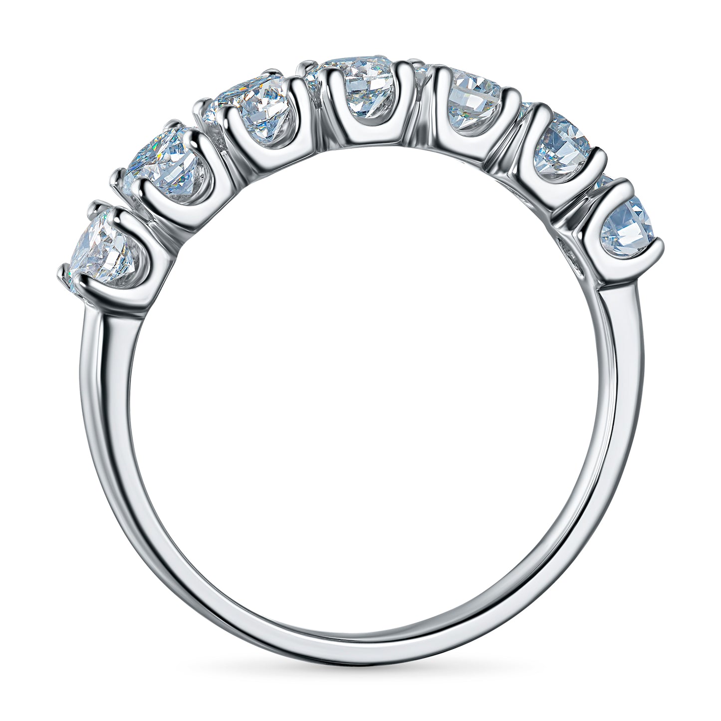 14K White Gold Ring with Lab-Created Diamonds
