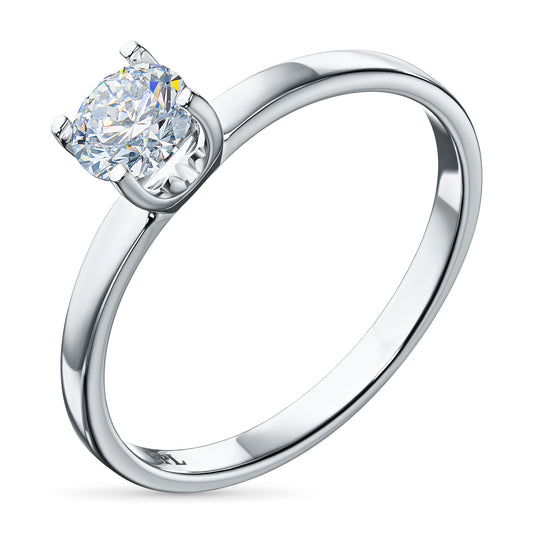 14K White Gold Ring with Lab-Created Diamonds