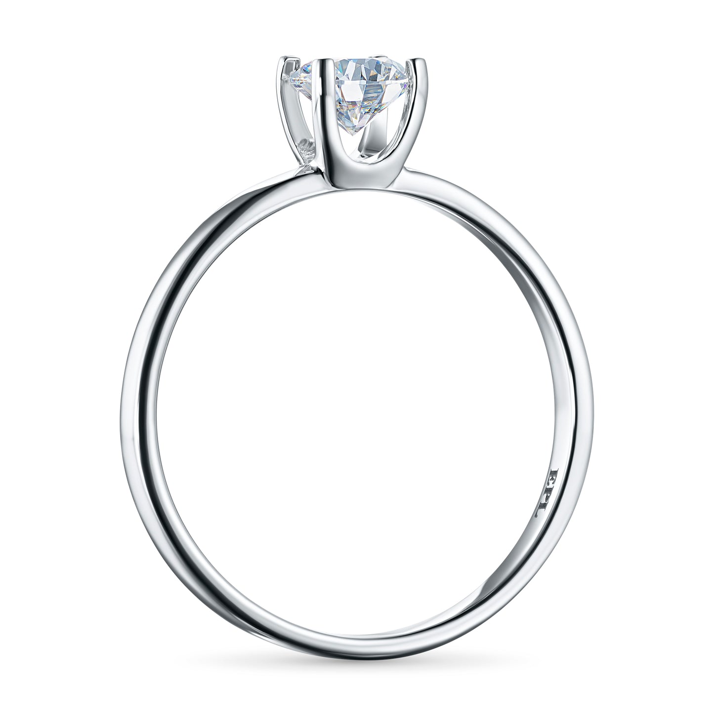 14K White Gold Ring with Lab-Created Diamonds