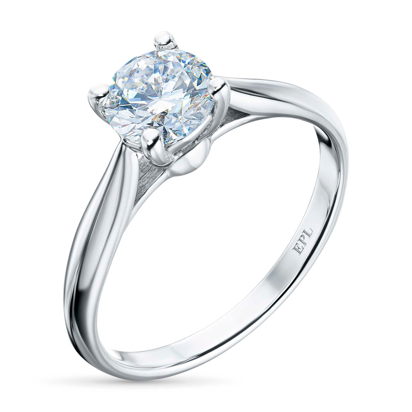 14K White Gold Ring with Lab-Created Diamonds