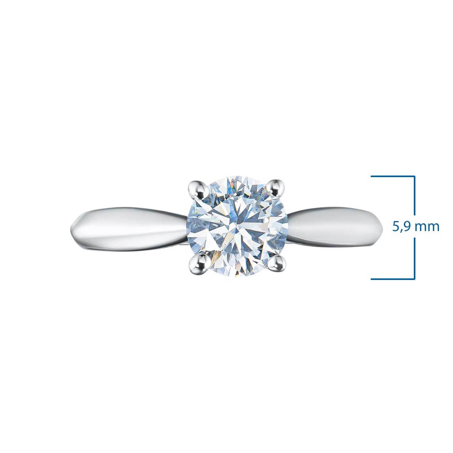 14K White Gold Ring with Lab-Created Diamonds