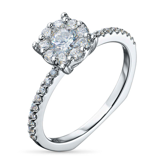 14K White Gold Without Nickel Ring with Lab-Created Diamonds 0.730 CT.TW