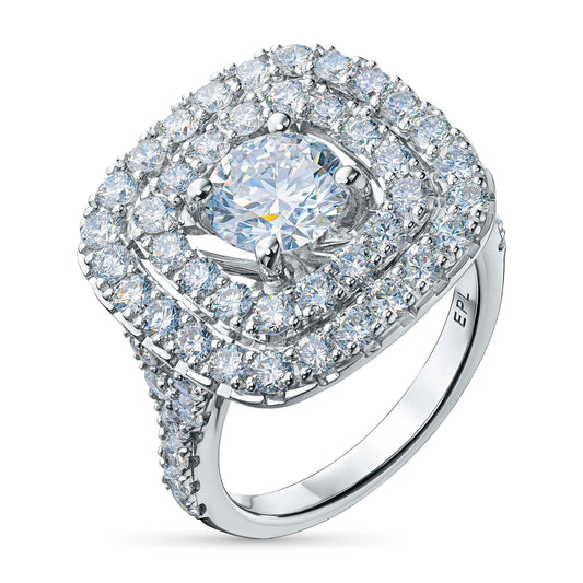14K White Gold Ring with Lab-Created Diamonds 3.550 CT.TW