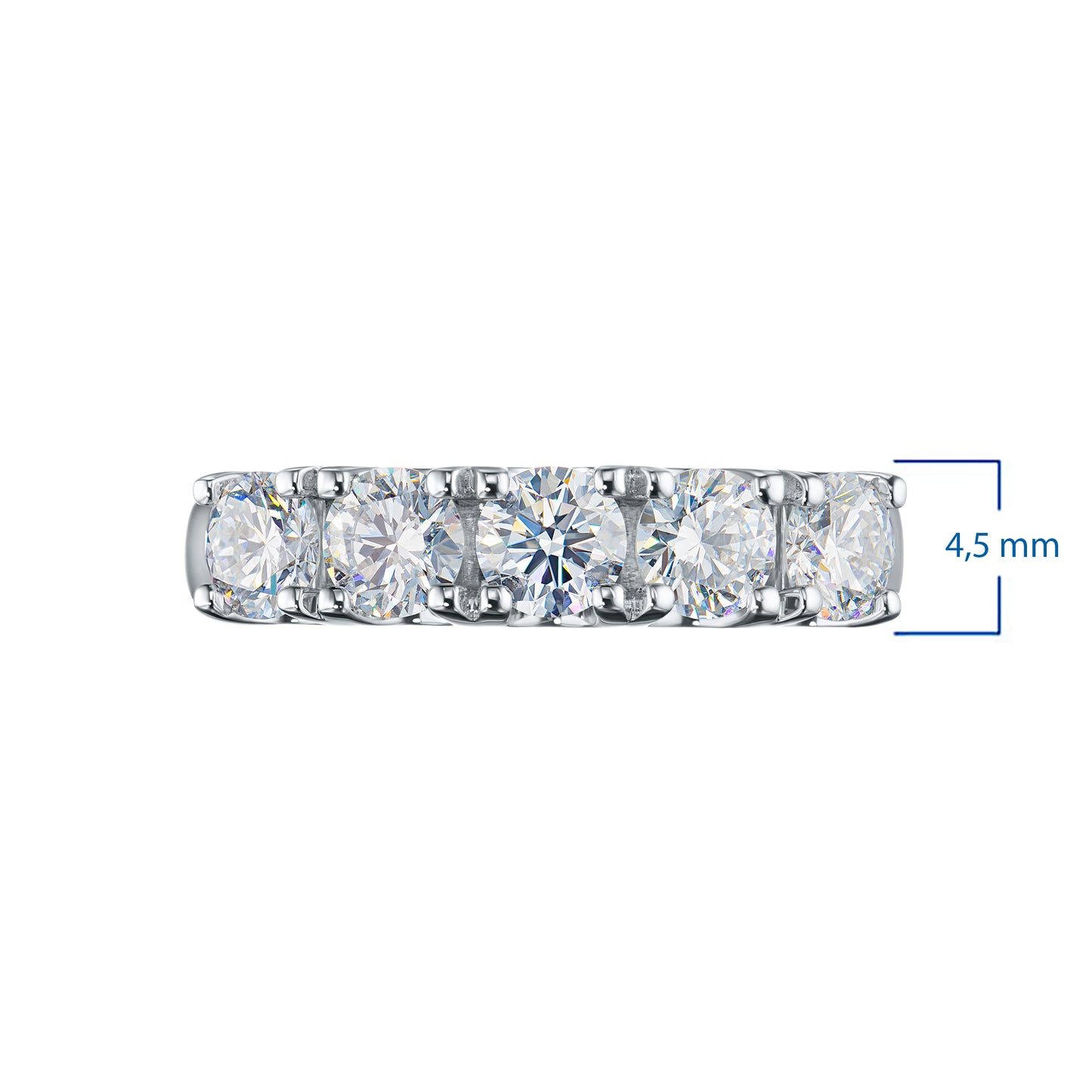 14K White Gold Ring with Lab-Created Diamonds