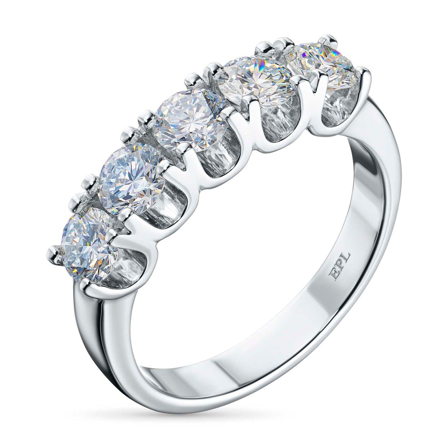 14K White Gold Ring with Lab-Created Diamonds