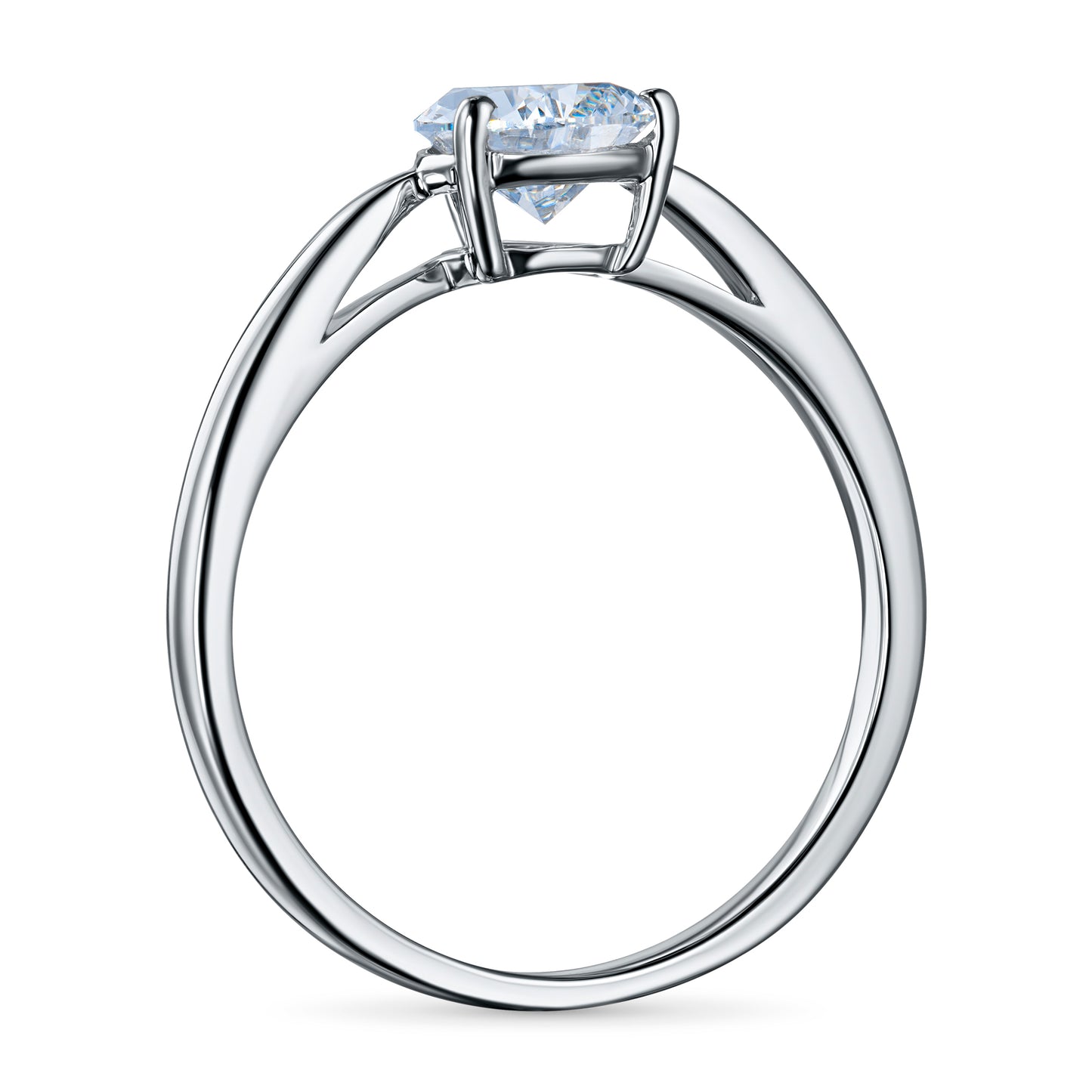 14K White Gold Ring with Lab-Created Diamonds