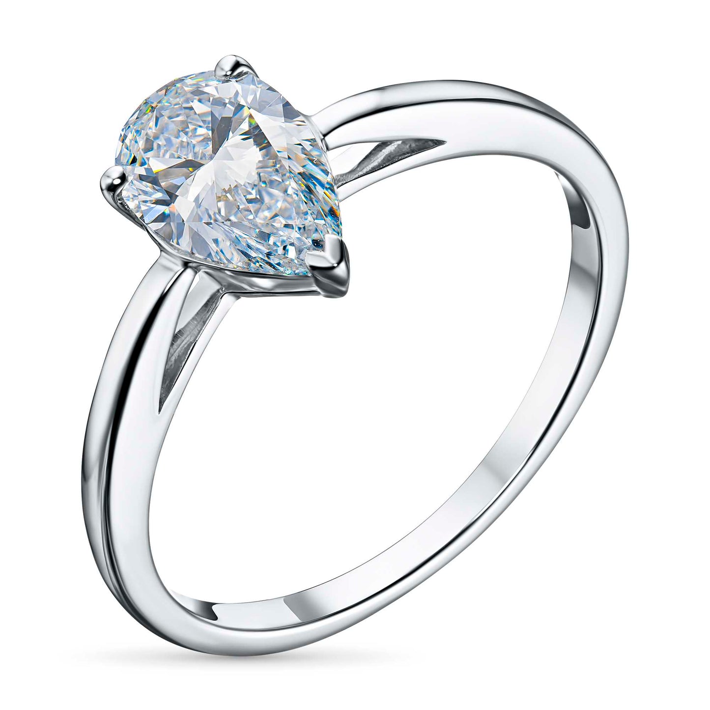 14K White Gold Ring with Lab-Created Diamonds
