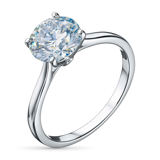 14K White Gold Ring with Lab-Created Diamonds