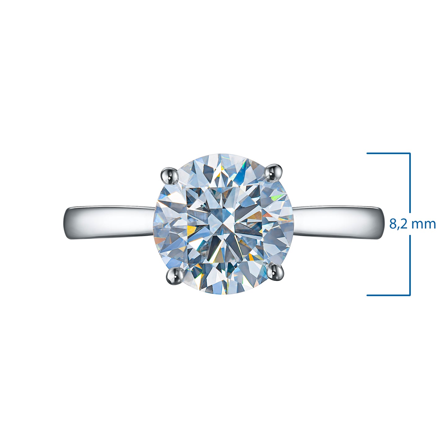 14K White Gold Ring with Lab-Created Diamonds