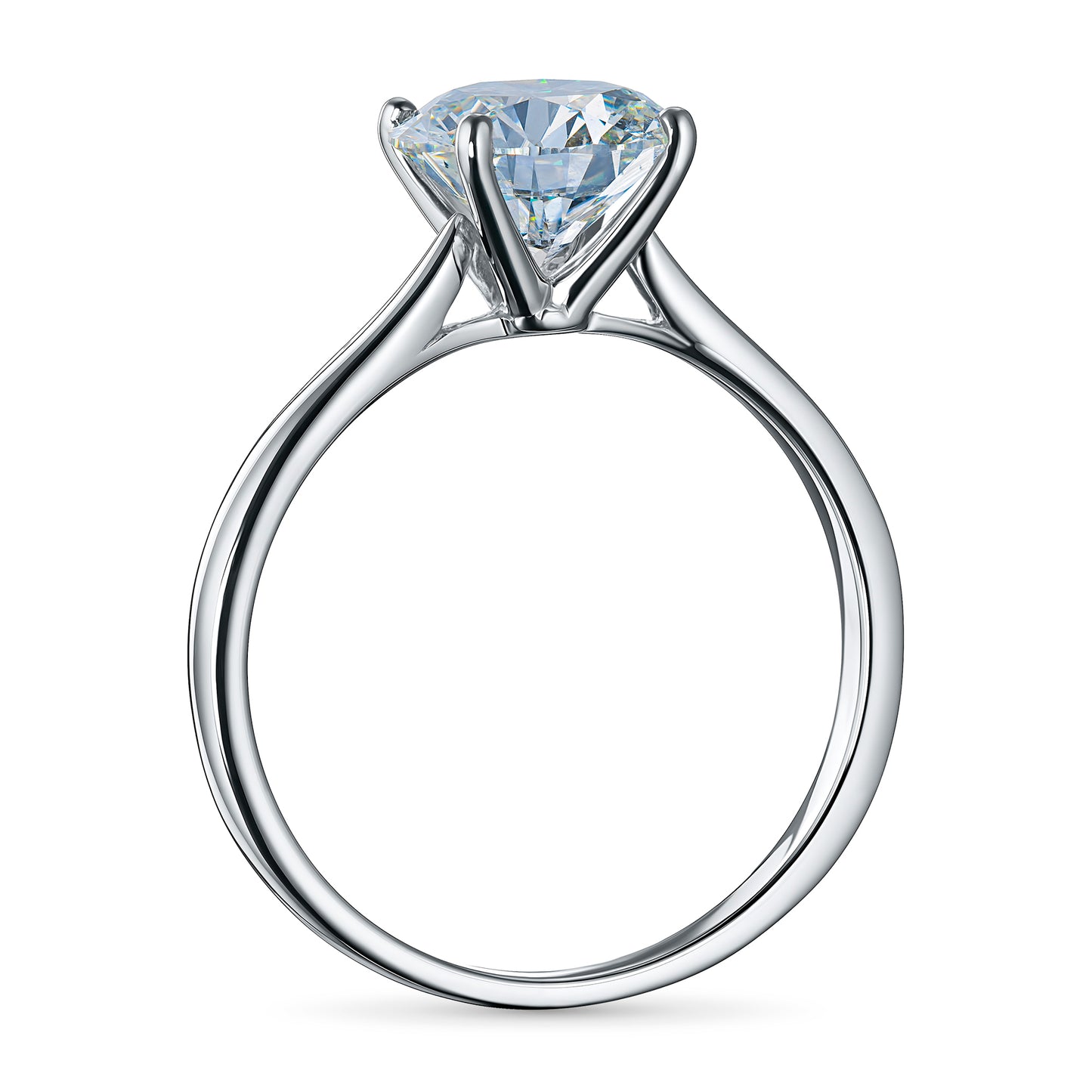 14K White Gold Ring with Lab-Created Diamonds