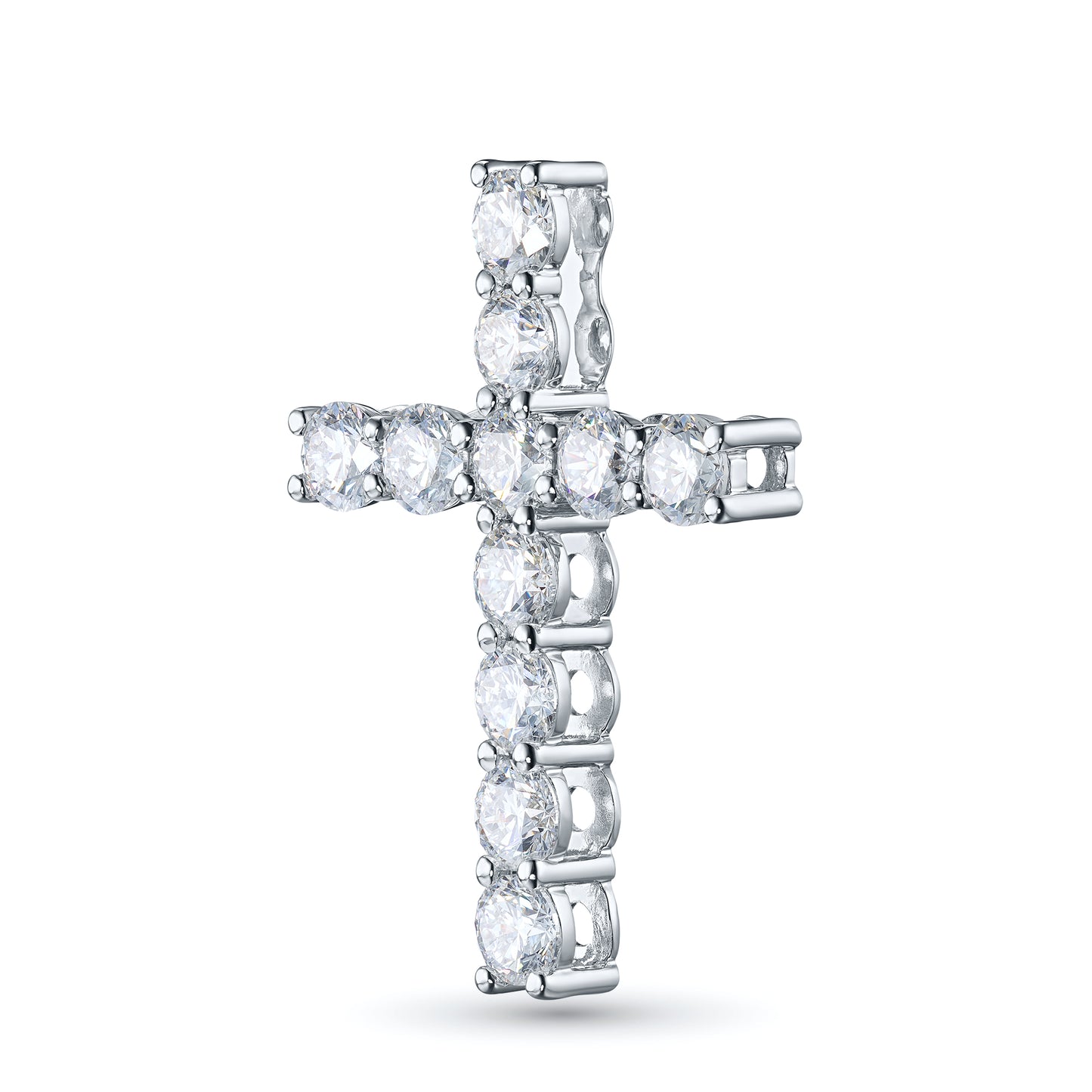 14K White Gold Pendant with Lab-Created Diamonds