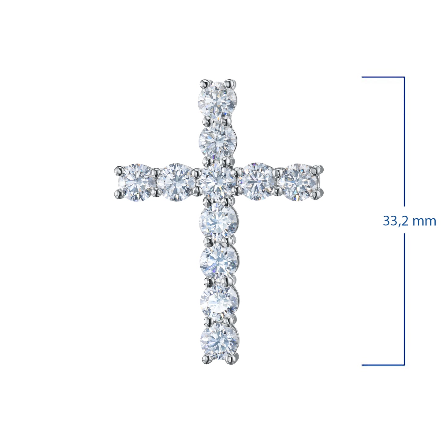 14K White Gold Pendant with Lab-Created Diamonds