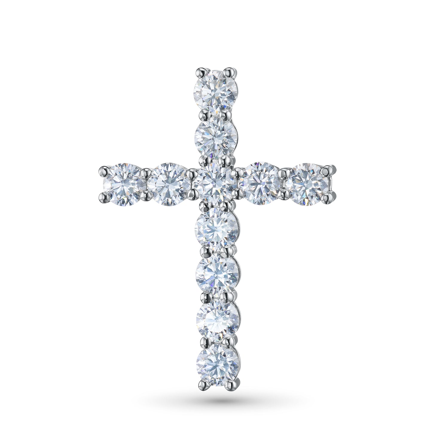 14K White Gold Pendant with Lab-Created Diamonds