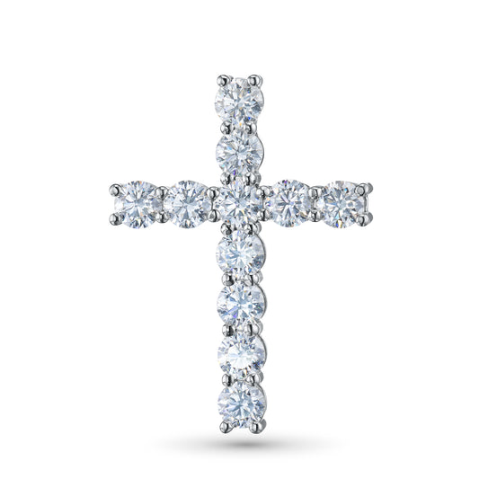 14K White Gold Pendant with Lab-Created Diamonds