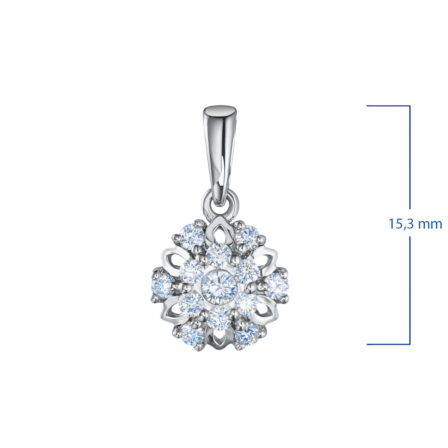 14K White Gold Pendant with Lab-Created Diamonds