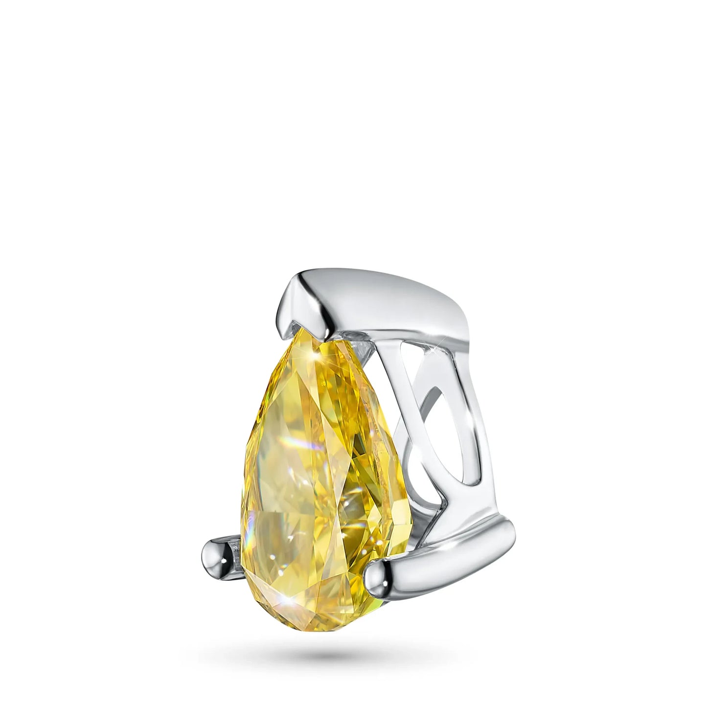 14K White Gold Pendant with Lab-Created Diamonds