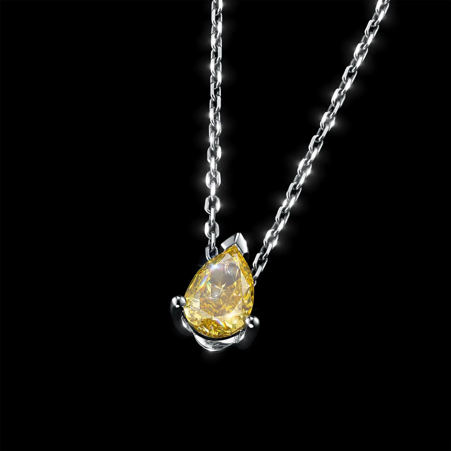 14K White Gold Pendant with Lab-Created Diamonds