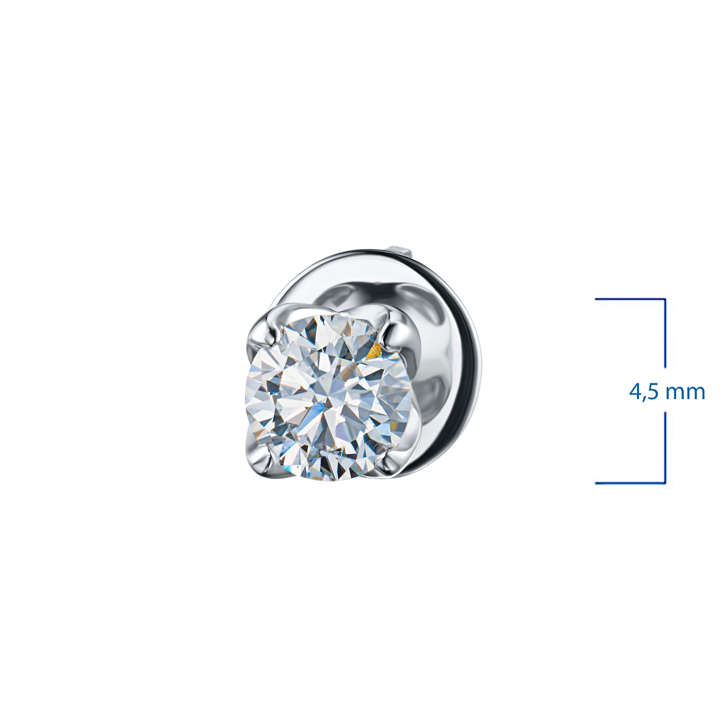 14K White Gold Earring Studs with Lab-Created Diamonds