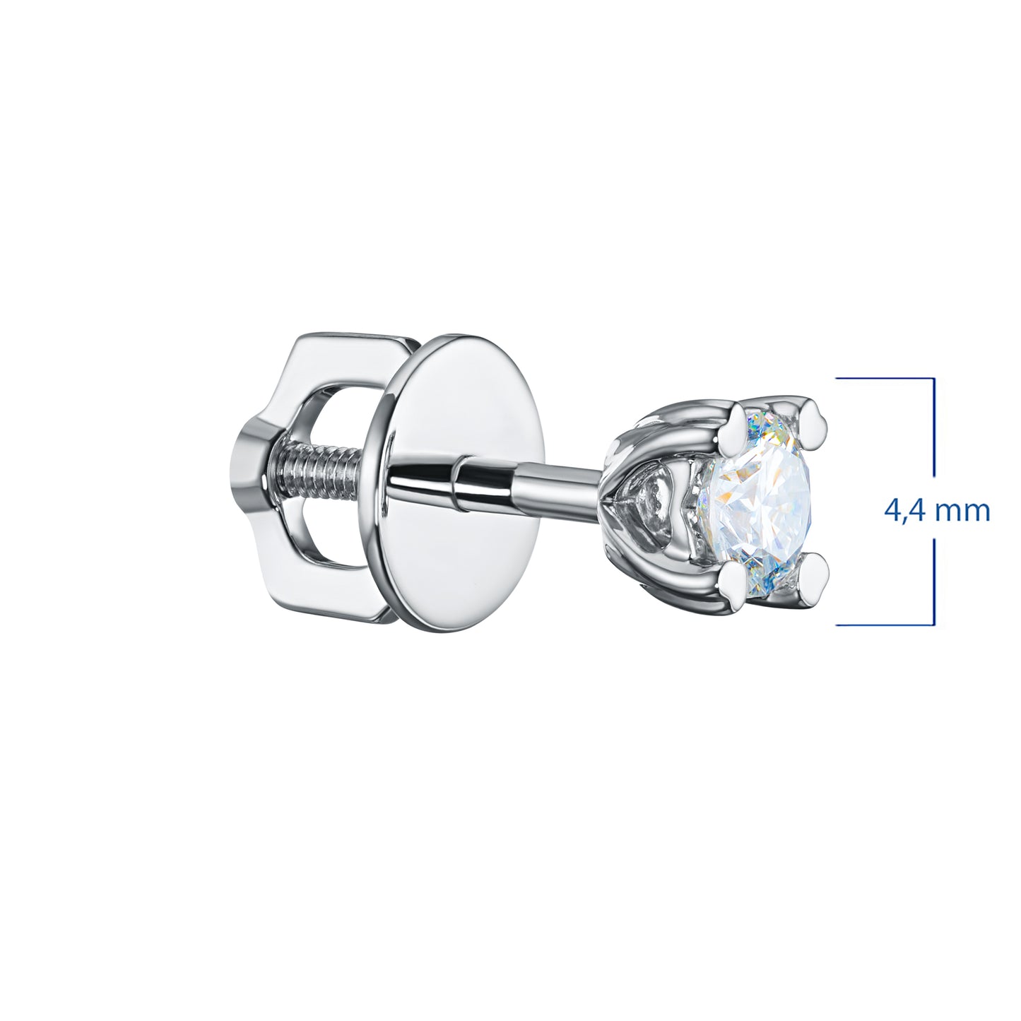 14K White Gold Earring Studs with Lab-Created Diamonds
