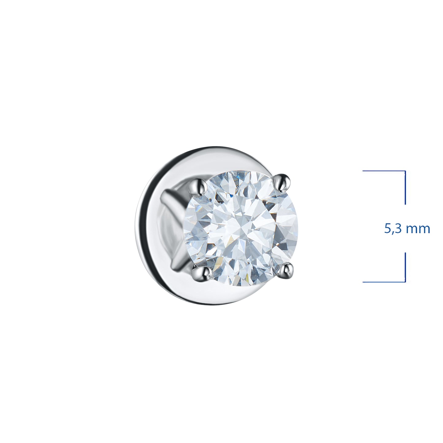 14K White Gold Earring Studs with Lab-Created Diamonds