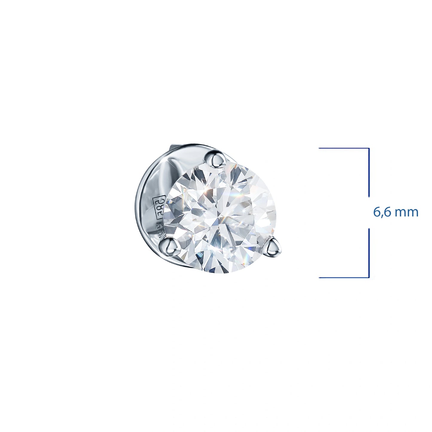 14K White Gold Earring Studs with Lab-Created Diamonds
