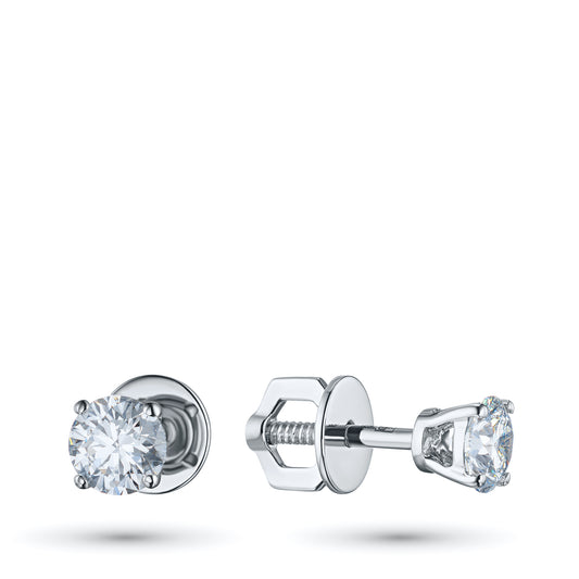 14K White Gold Without Nickel Earring Studs with Lab-Created Diamonds 1.090 CT.TW