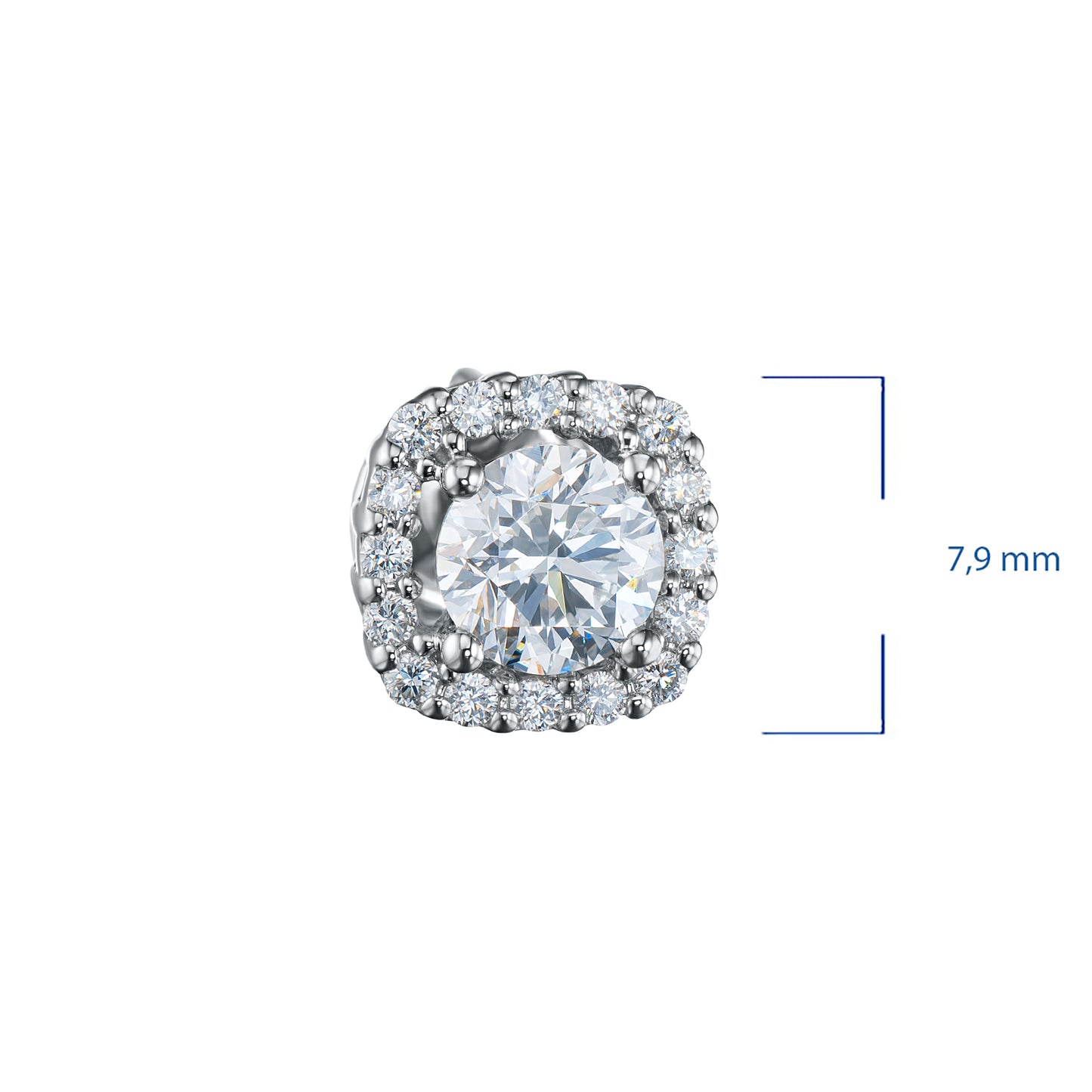 14K White Gold Earring Studs with Lab-Created Diamonds