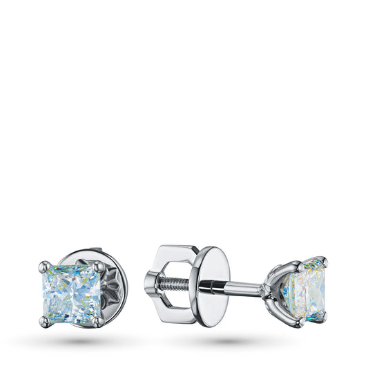 Sterling Silver Earring Studs with Topaz 1.690 CT.TW
