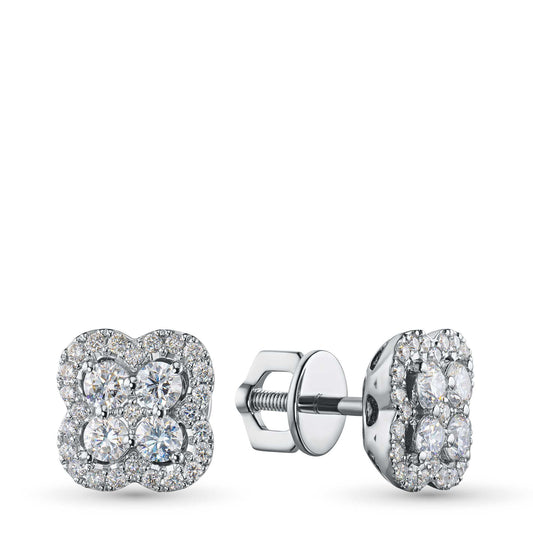 14K White Gold Earring Studs with Lab-Created Diamonds 0.980 CT.TW