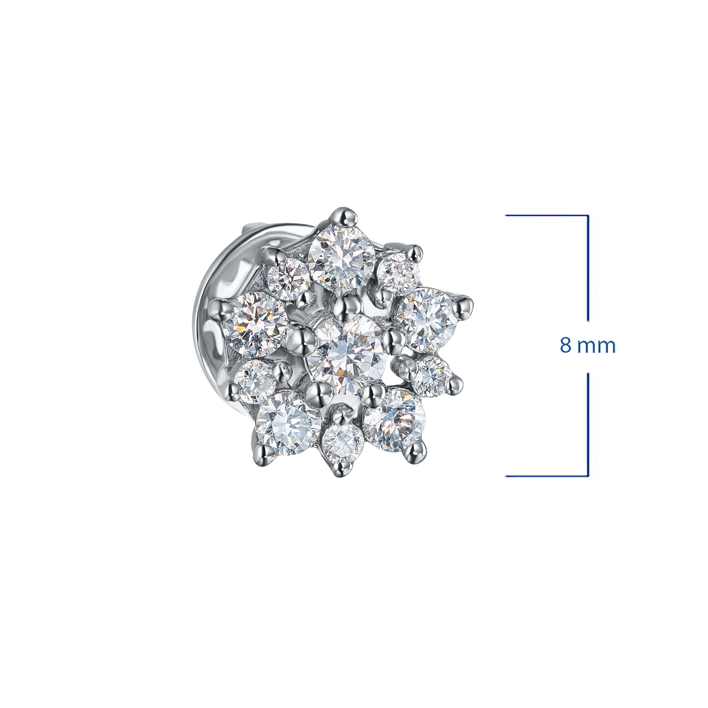 14K White Gold Earring Studs with Lab-Created Diamonds